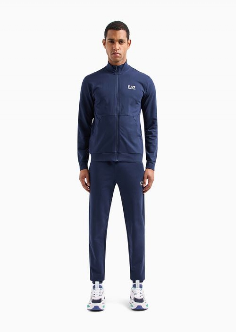 Navy Blue Emporio Armani Cotton Visibility Tracksuit | EA7-SN59914