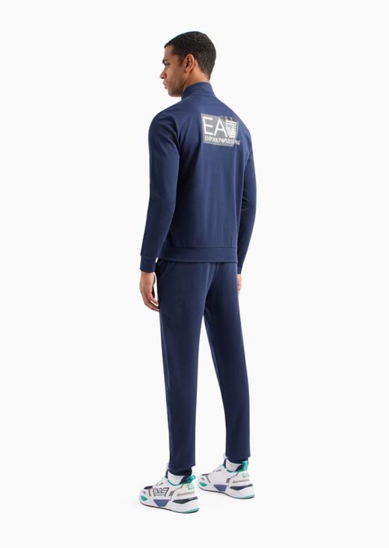 Navy Blue Emporio Armani Cotton Visibility Tracksuit | EA7-SN59914