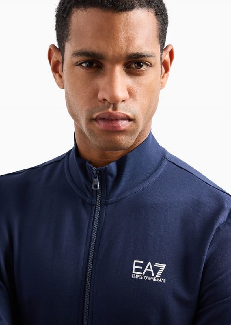 Navy Blue Emporio Armani Cotton Visibility Tracksuit | EA7-SN59914