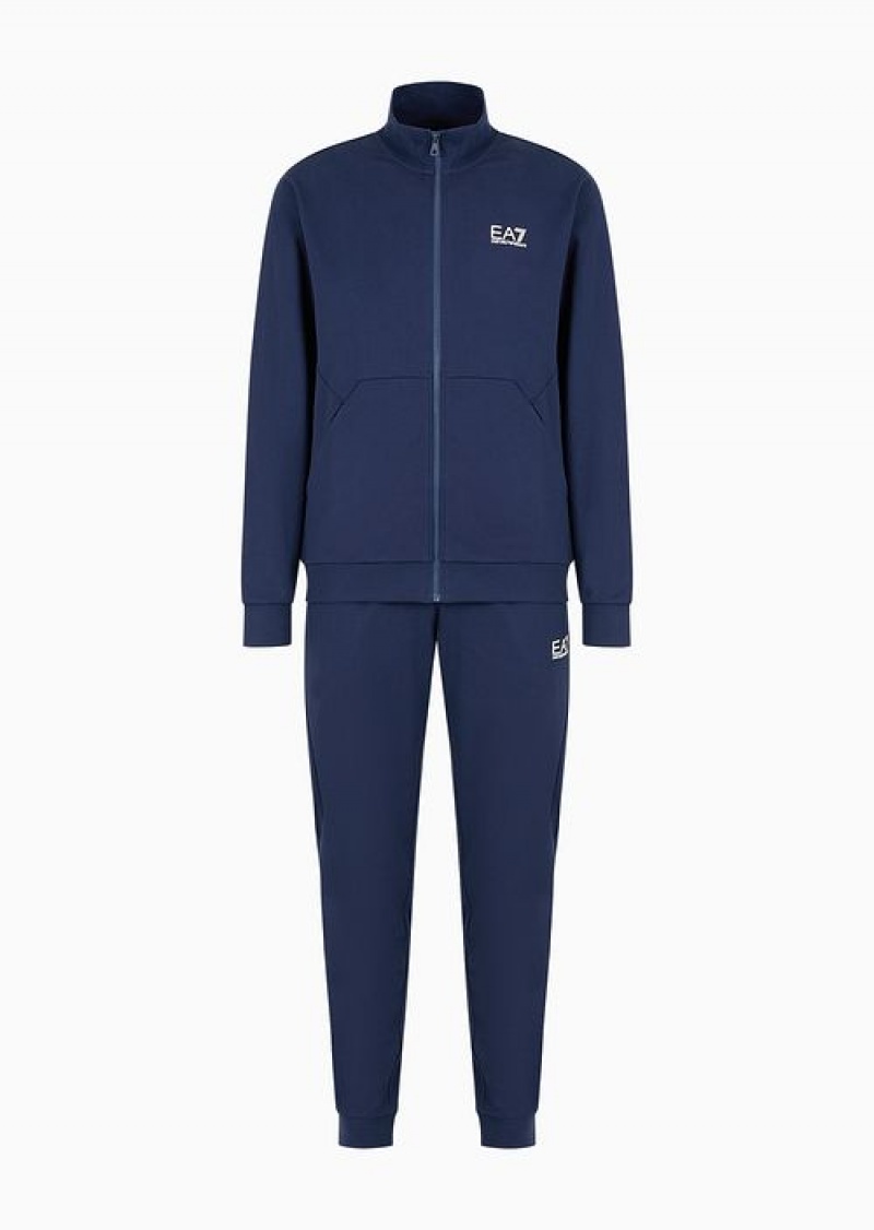 Navy Blue Emporio Armani Cotton Visibility Tracksuit | EA7-SN59914