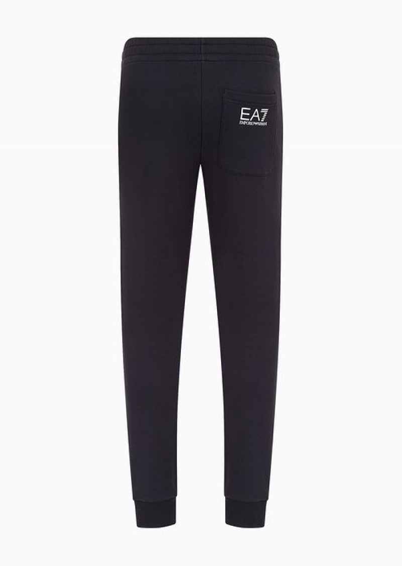 Navy Blue Emporio Armani Cotton-blend Logo Series Joggers | EA7-SN59853