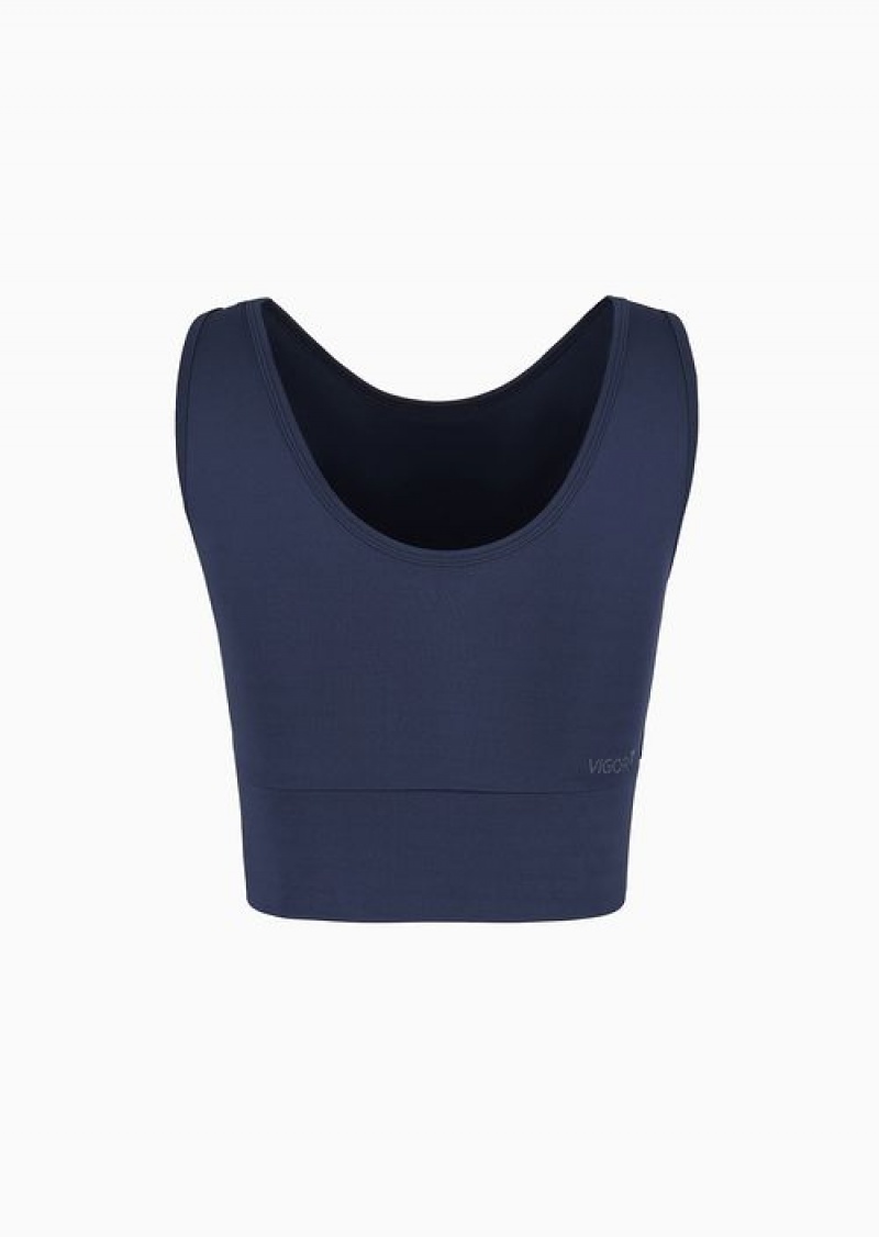 Navy Blue Emporio Armani Dynamic Athlete Top In Vigor7 Technical Fabric | EA7-SN59662