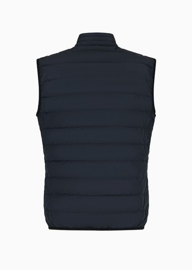 Navy Blue Emporio Armani Premium Shield Packable Gilet | EA7-SN59800