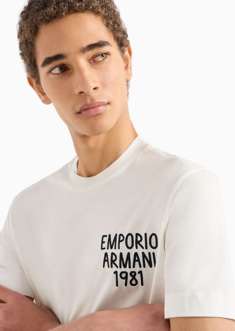 Navy Blue Emporio Armani Regular Fit T-shirts | EA-SN58752