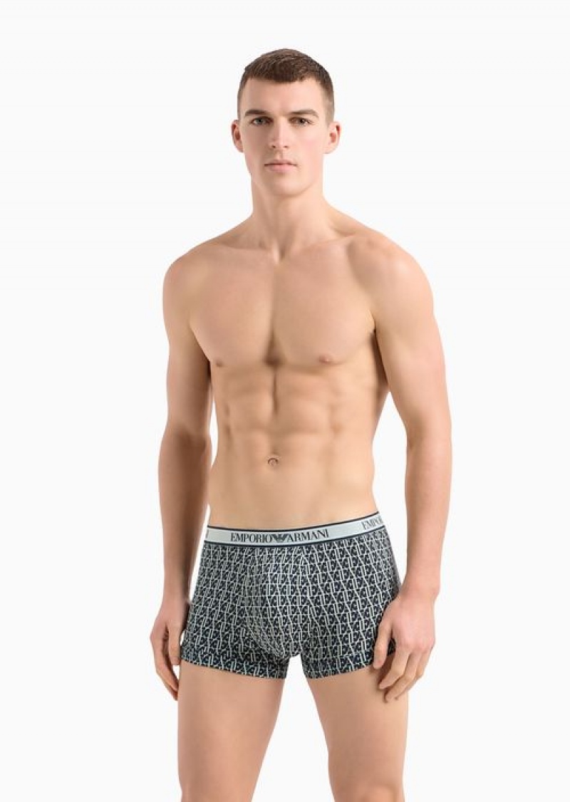 Navy Blue Emporio Armani Three-pack Of Boxer Briefs With Core Logo Waistband | EA-SN58802