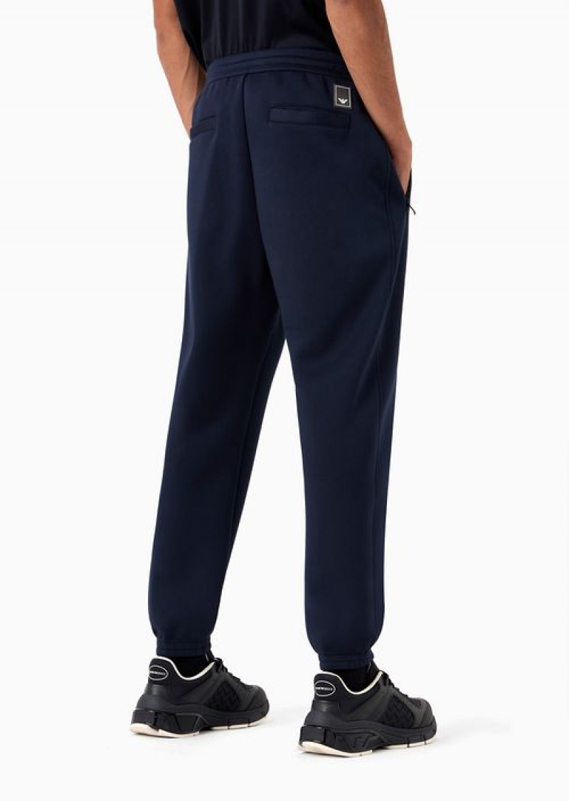 Navy Blue Emporio Armani Travel Essentials Modal Joggers | EA-SN58288