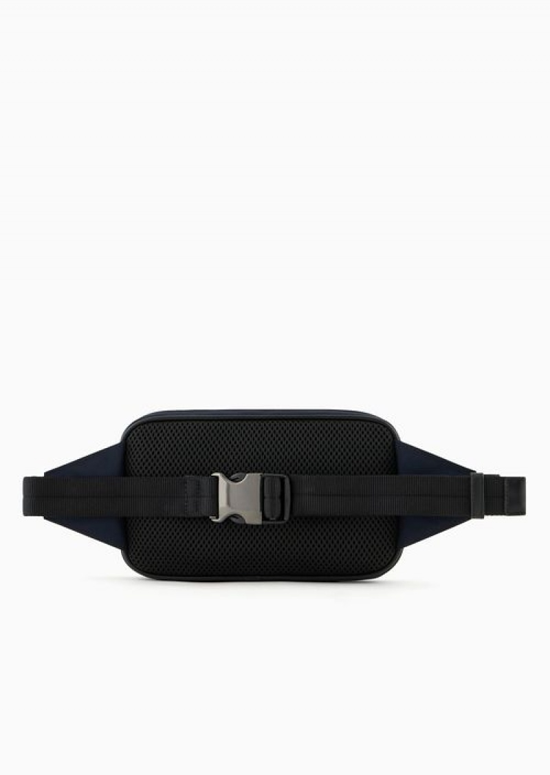 Navy Blue Emporio Armani Travel Essentials Nylon Belt Bag | EA-SN59033