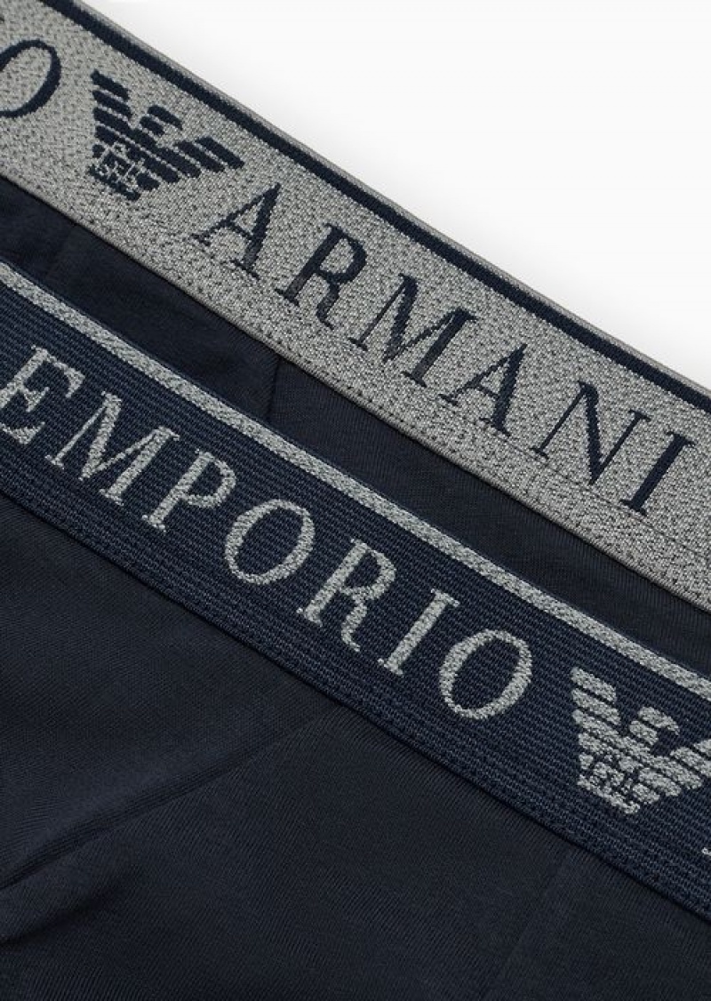 Navy Blue Emporio Armani Two-pack Of Endurance Logo Briefs | EA-SN58827