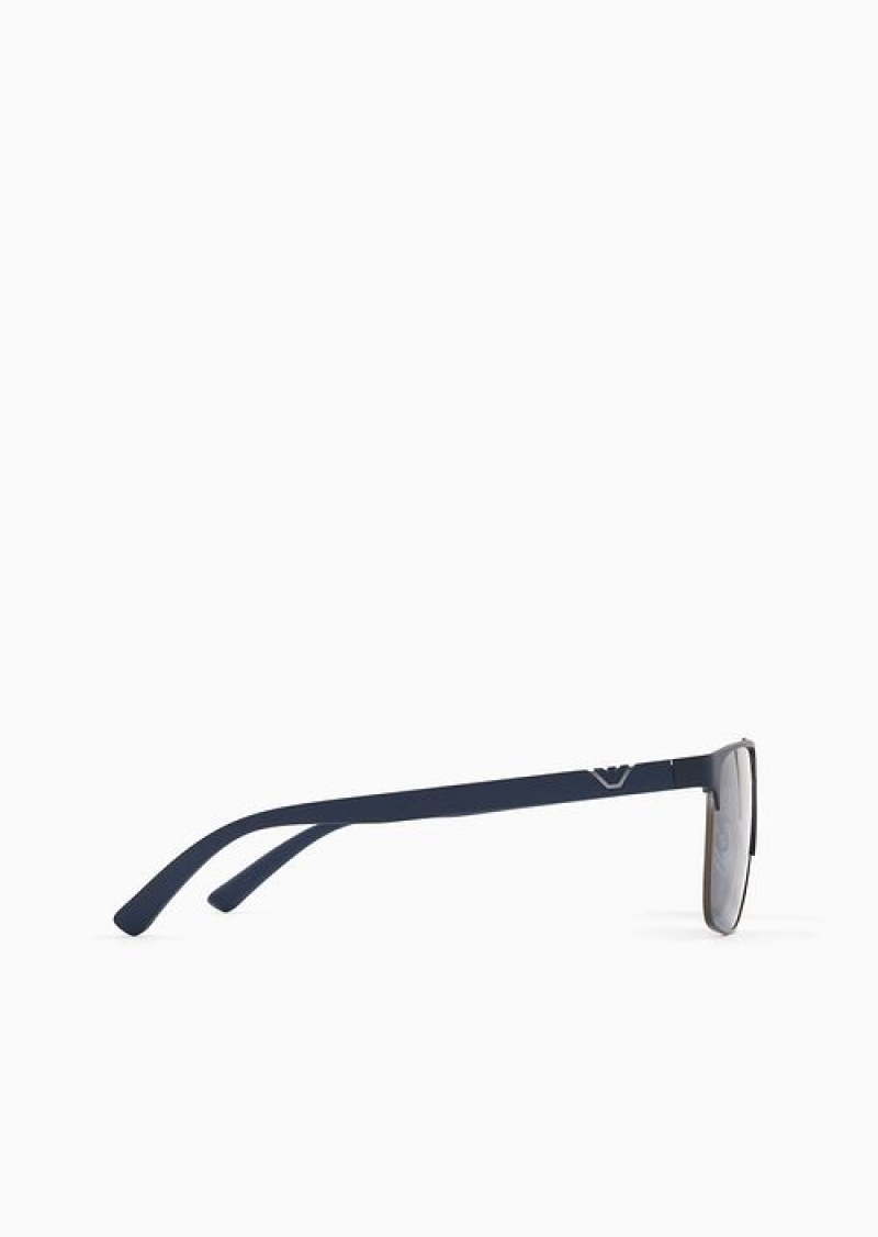 Navy Emporio Armani Men’s Square Sunglasses | EA-SN59423