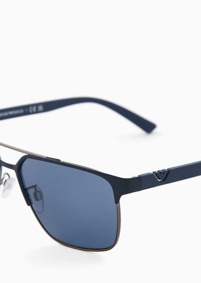 Navy Emporio Armani Men’s Square Sunglasses | EA-SN59423