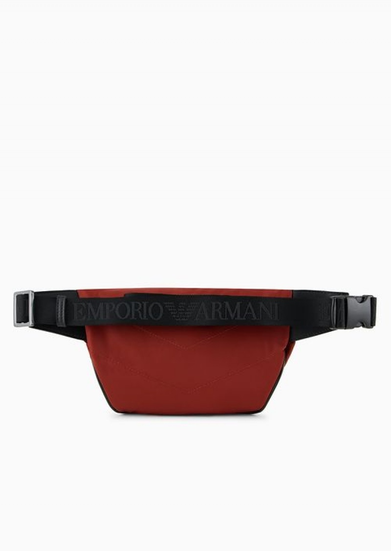 Orange Emporio Armani Asv Recycled Nylon Belt Bag | EA-SN59035