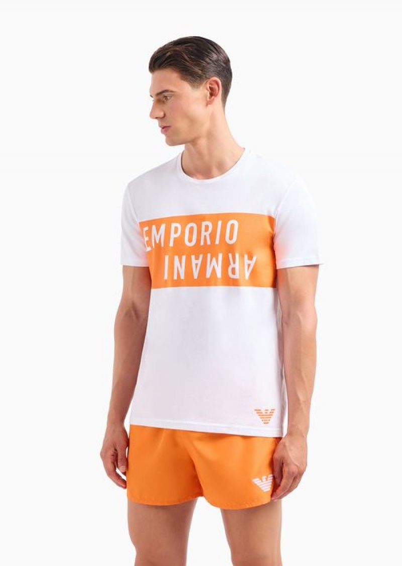 Orange Emporio Armani Regular Fit T-shirts | EA-SN58738