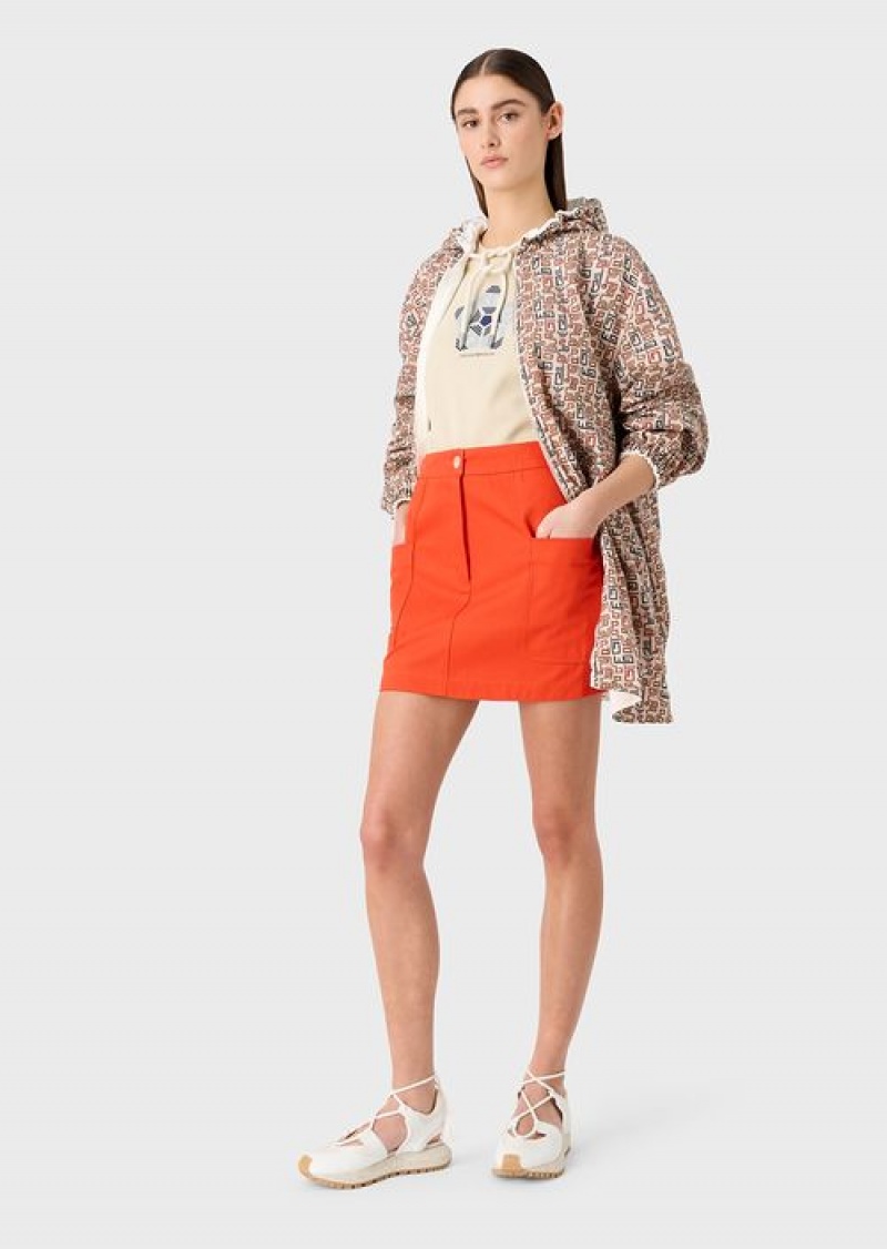 Orange Emporio Armani Sustainable Collection Organic Bull Skirt | EA-SN56906