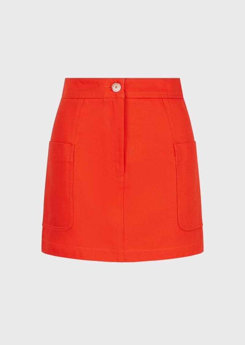 Orange Emporio Armani Sustainable Collection Organic Bull Skirt | EA-SN56906