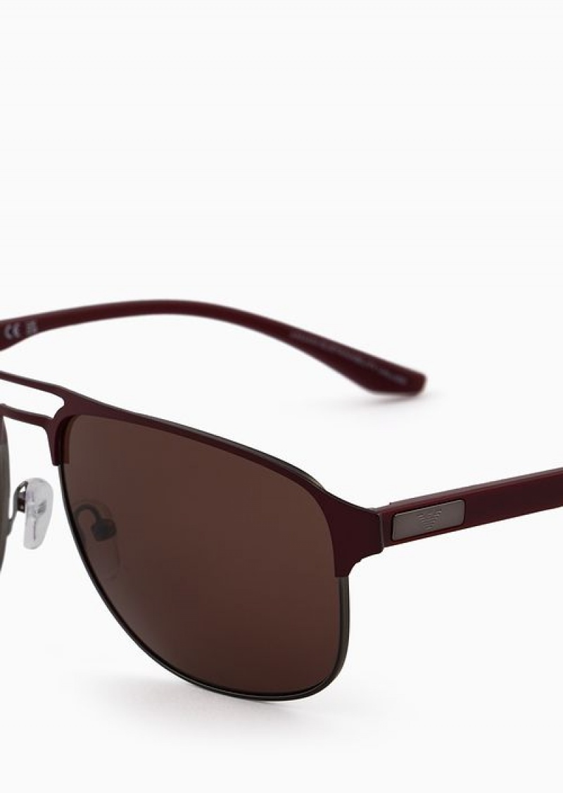 Pattern Emporio Armani Men’s Aviator Sunglasses | EA-SN59418