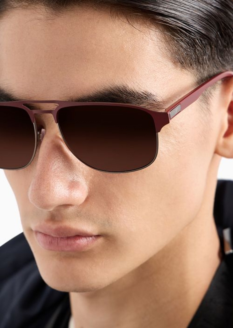 Pattern Emporio Armani Men’s Aviator Sunglasses | EA-SN59418