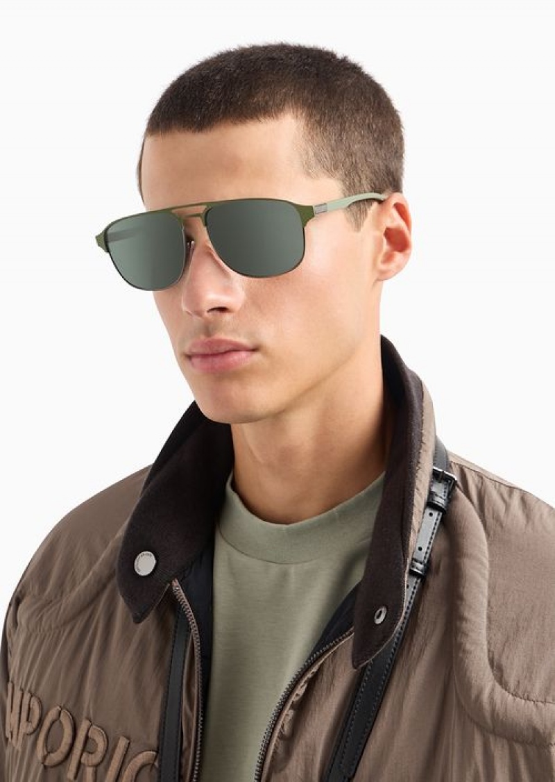 Pattern Emporio Armani Men’s Aviator Sunglasses | EA-SN59420