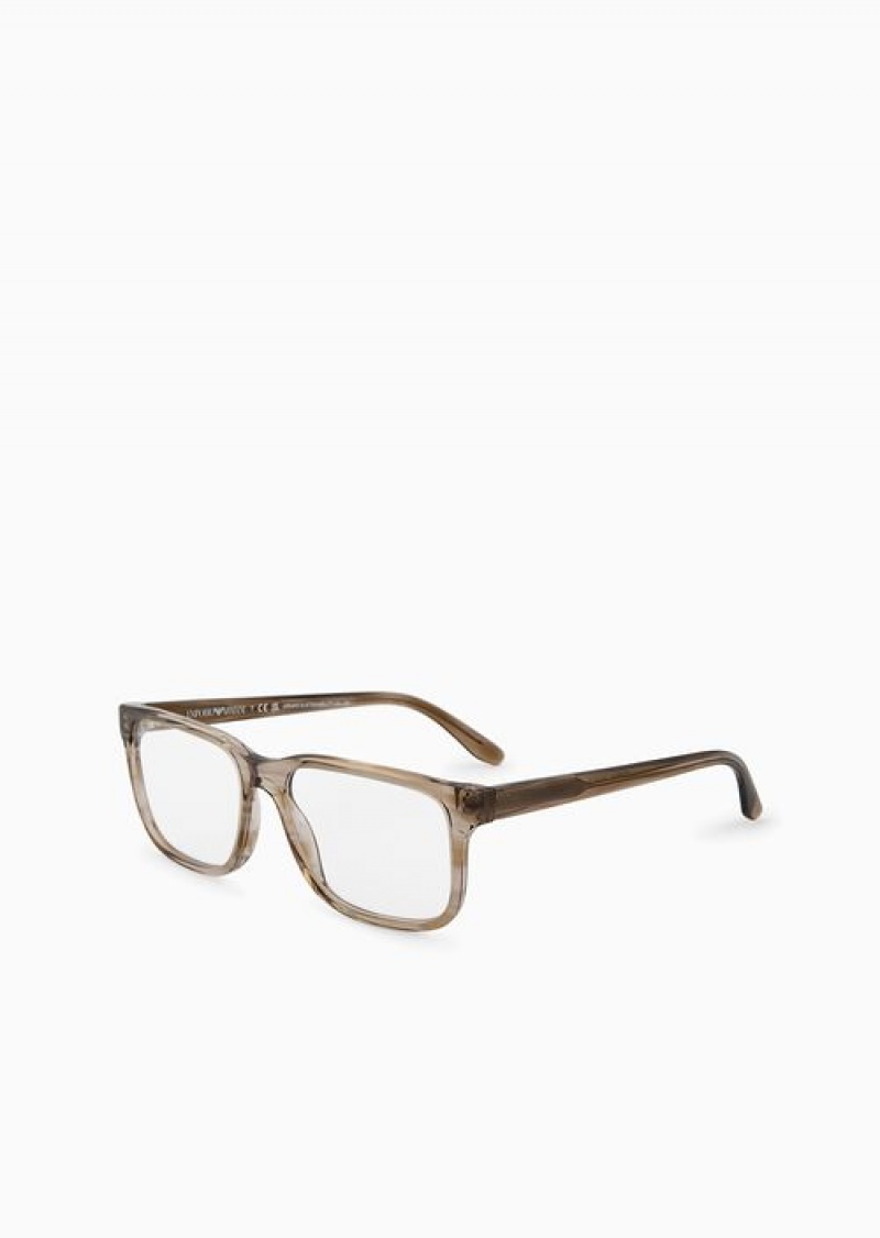 Pattern Emporio Armani Men’s Rectangular Glasses | EA-SN59389