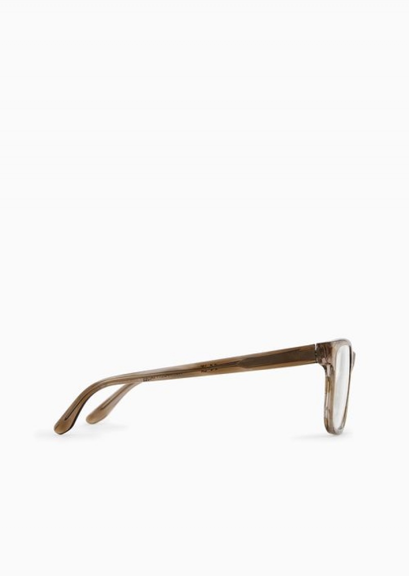 Pattern Emporio Armani Men’s Rectangular Glasses | EA-SN59389