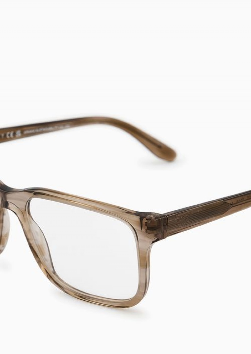 Pattern Emporio Armani Men’s Rectangular Glasses | EA-SN59389