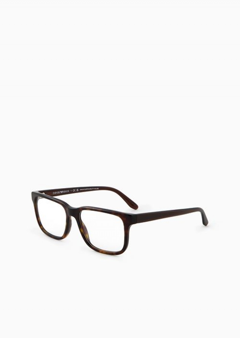 Pattern Emporio Armani Men’s Rectangular Glasses | EA-SN59395