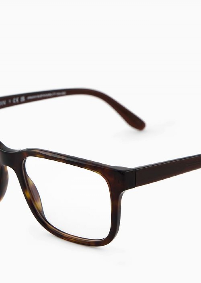 Pattern Emporio Armani Men’s Rectangular Glasses | EA-SN59395