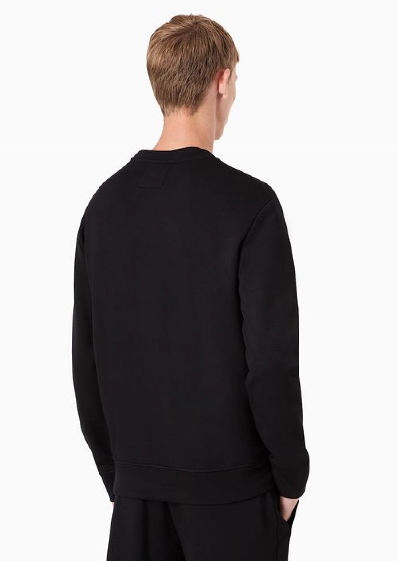 Pattern Emporio Armani Modal-blend Sweatshirt With Logo Print | EA-SN58556