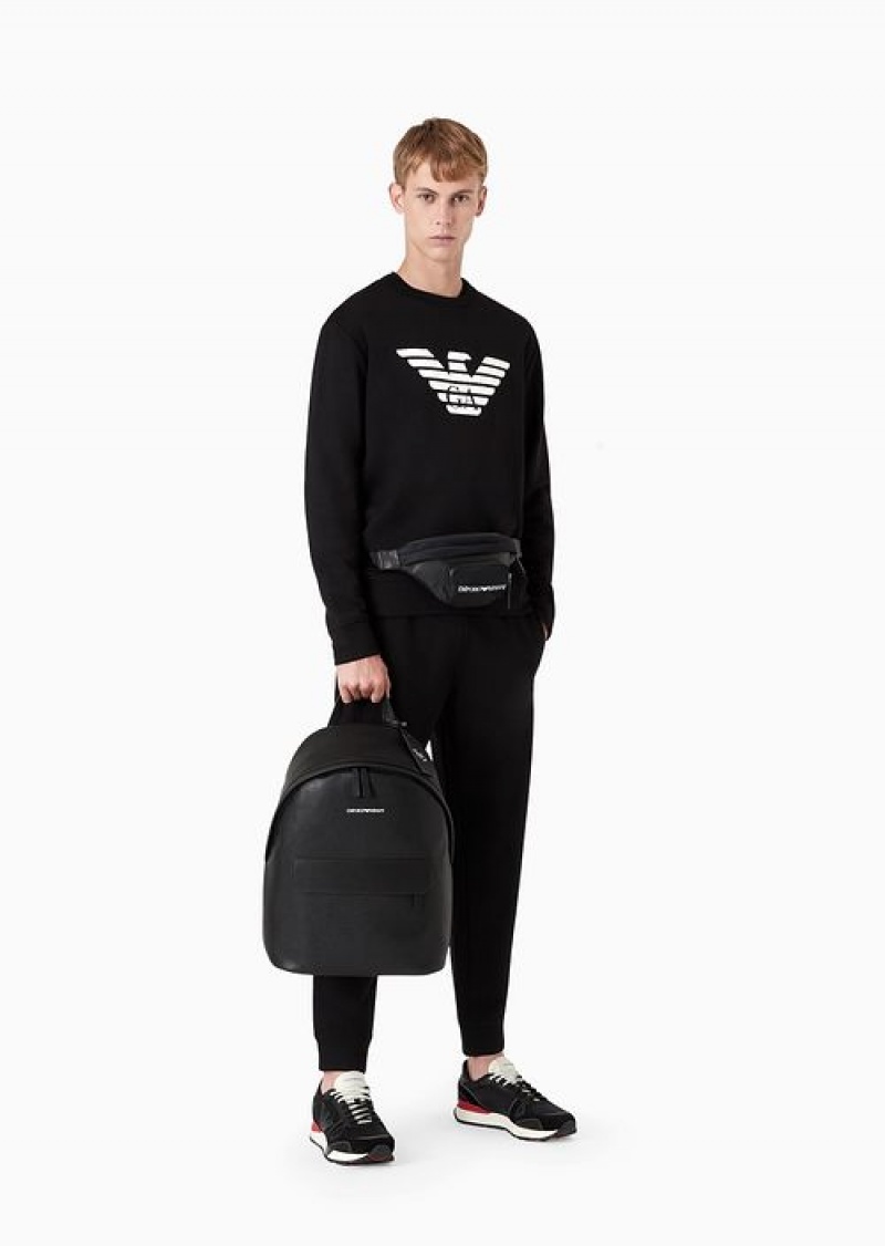 Pattern Emporio Armani Modal-blend Sweatshirt With Logo Print | EA-SN58556