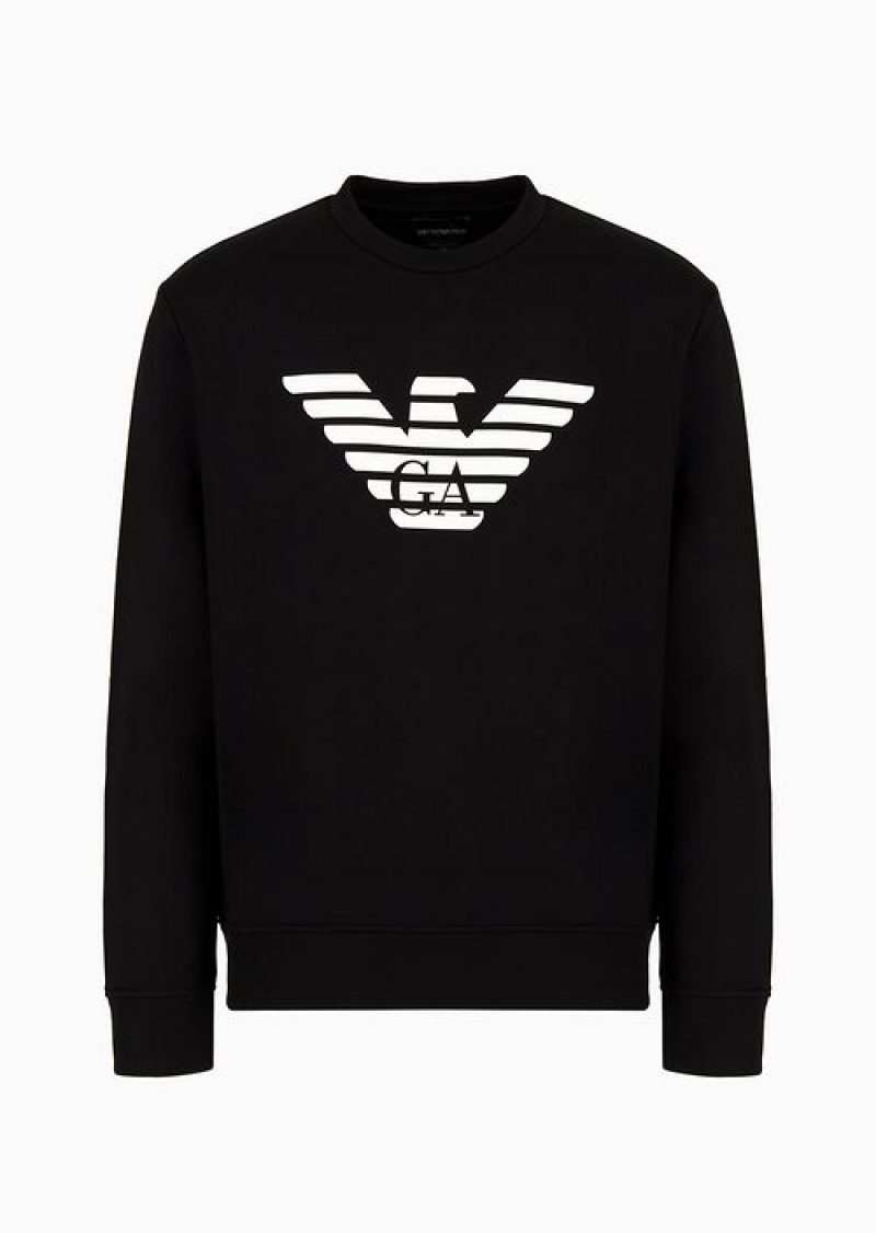 Pattern Emporio Armani Modal-blend Sweatshirt With Logo Print | EA-SN58556