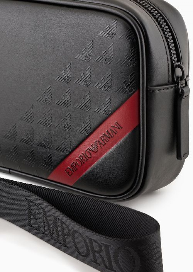 Pattern Emporio Armani Smooth Regenerated Leather Washbag With Asv Red Band | EA-SN59256