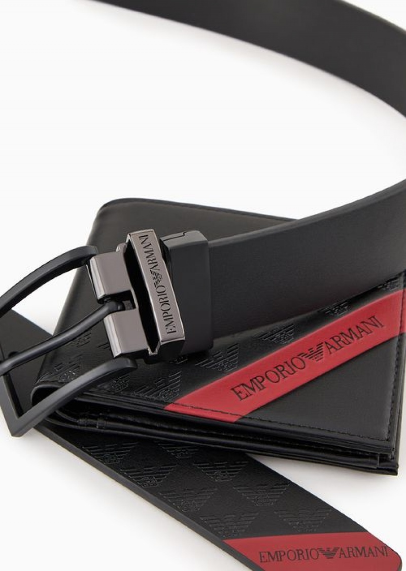 Pattern Emporio Armani Smooth Regenerated Leather Gift Box With Asv Red Band | EA-SN59266