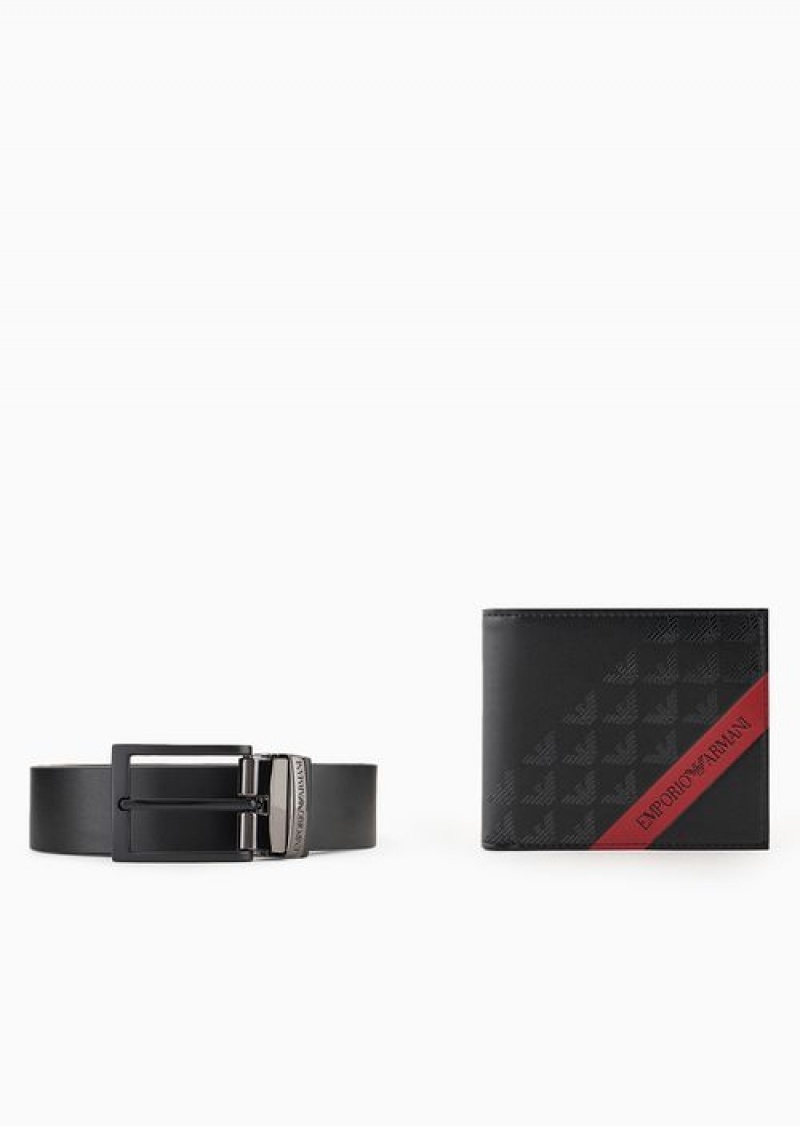 Pattern Emporio Armani Smooth Regenerated Leather Gift Box With Asv Red Band | EA-SN59266