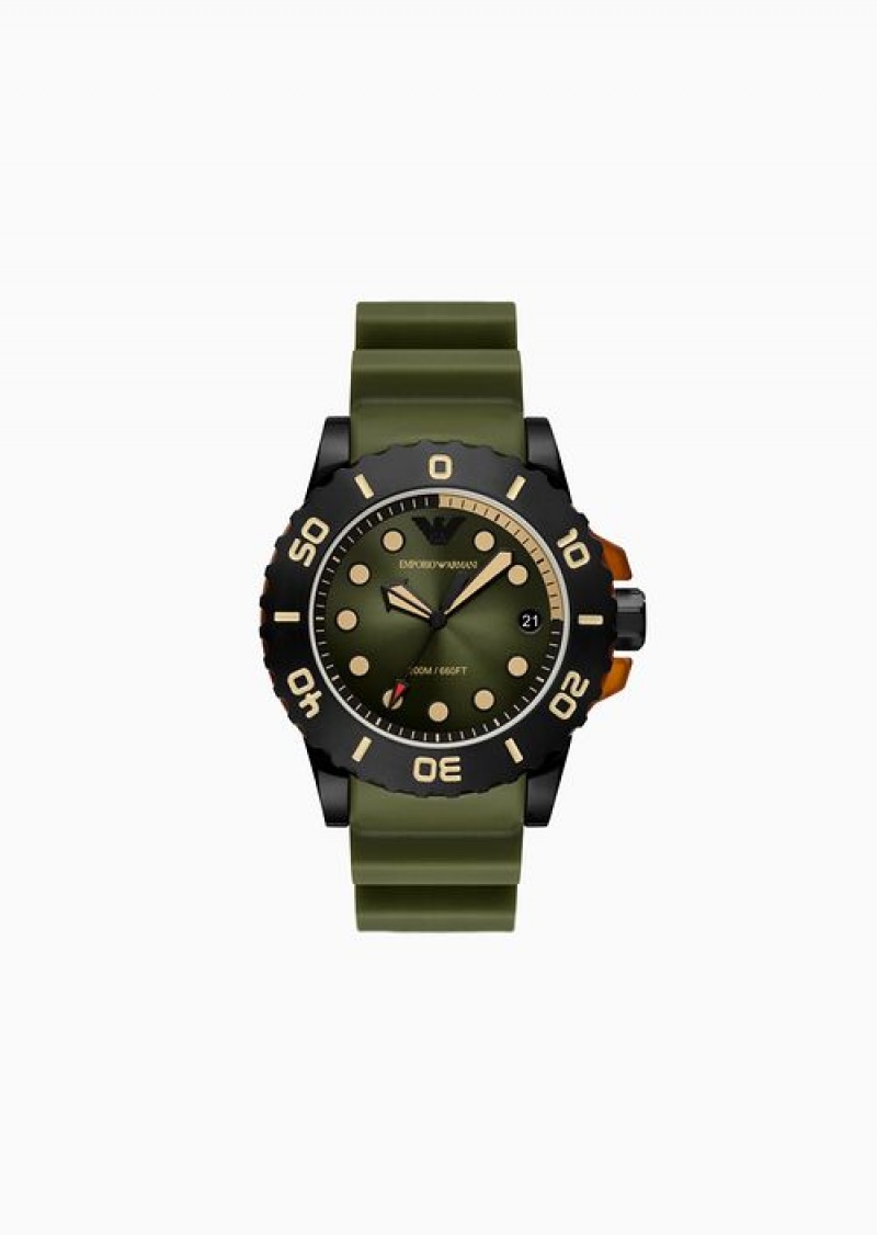 Pattern Emporio Armani Three-hand Date Polyurethane Watch | EA-SN59331