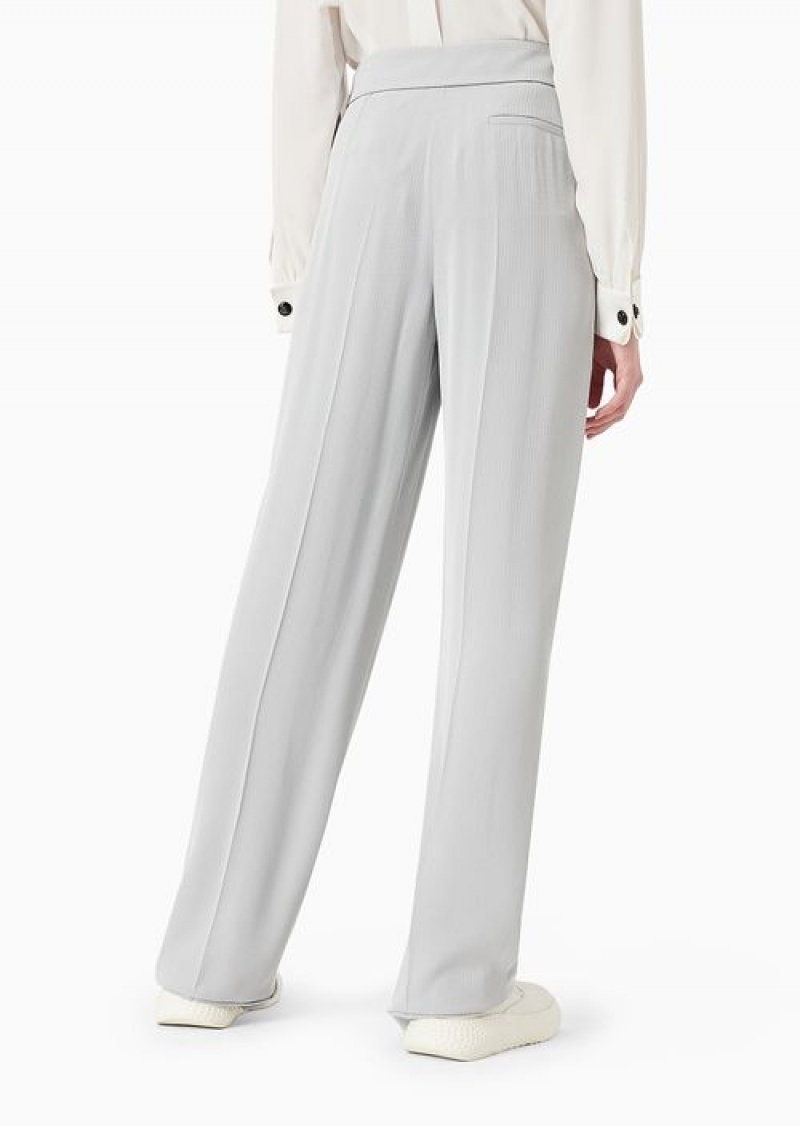 Pattern Emporio Armani Trousers With Turned-up Cuffs And A Chevron Micro Pattern | EA-SN56846