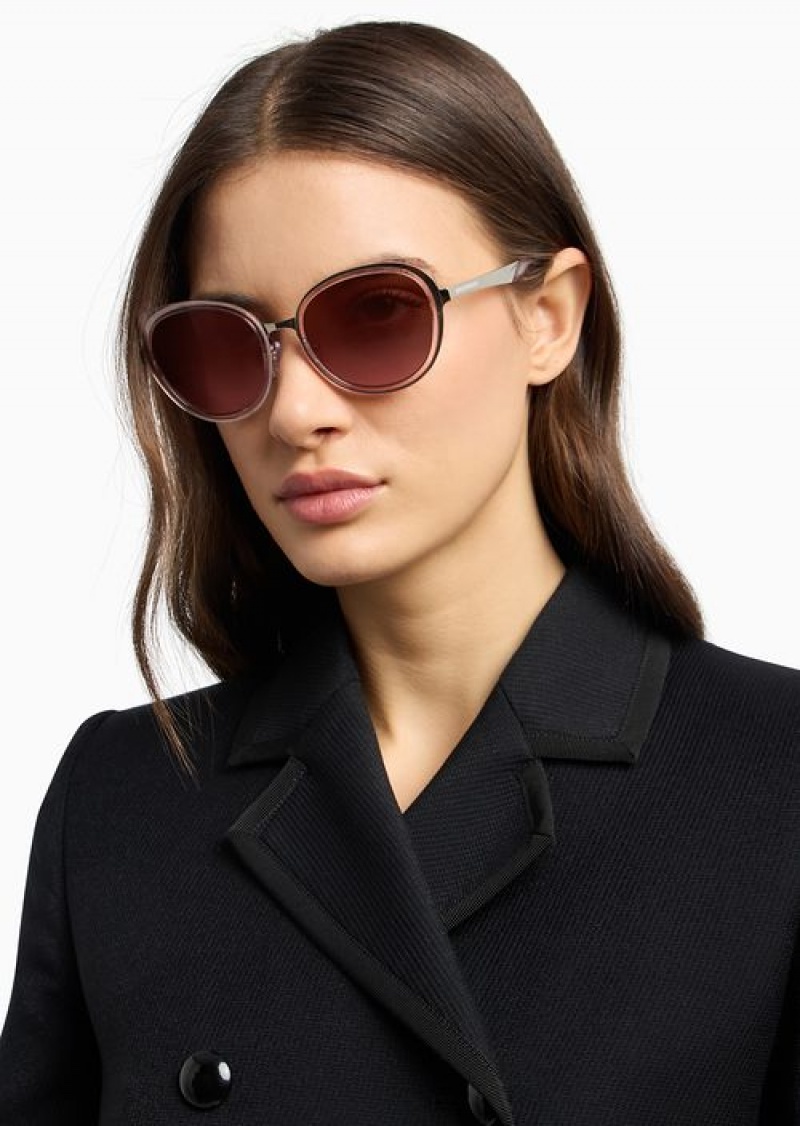 Pattern Emporio Armani Women’s Round Sunglasses | EA-SN57733