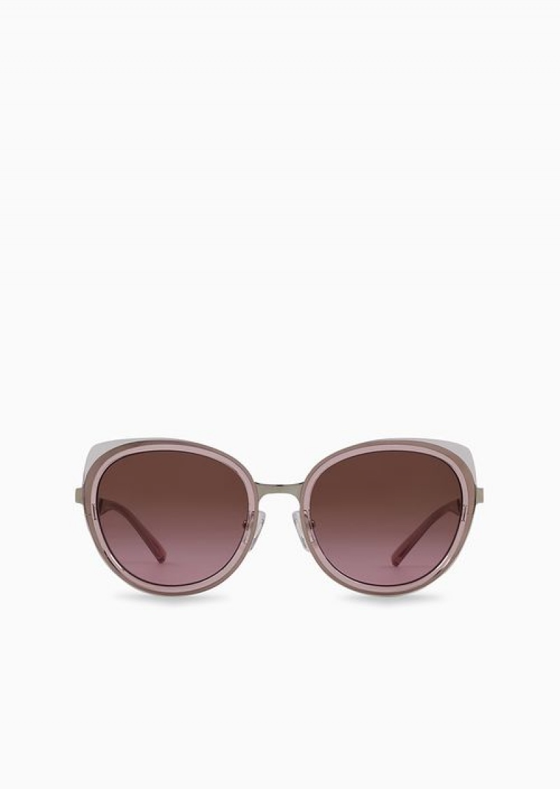 Pattern Emporio Armani Women’s Round Sunglasses | EA-SN57733