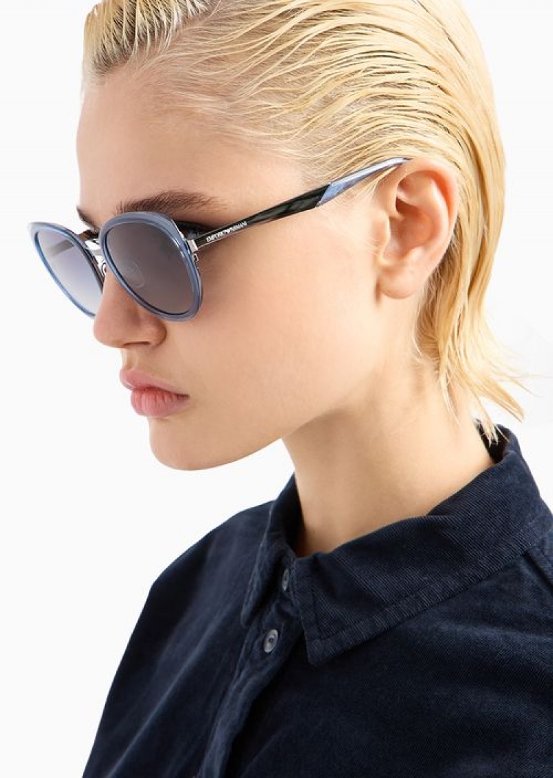 Pattern Emporio Armani Women’s Round Sunglasses | EA-SN57734