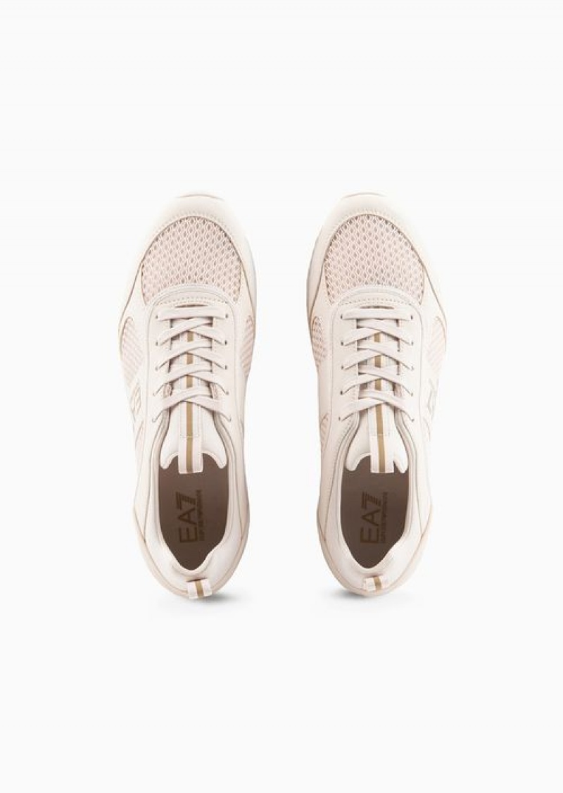 Pink Emporio Armani Black & White Sneakers | EA7-SN59774