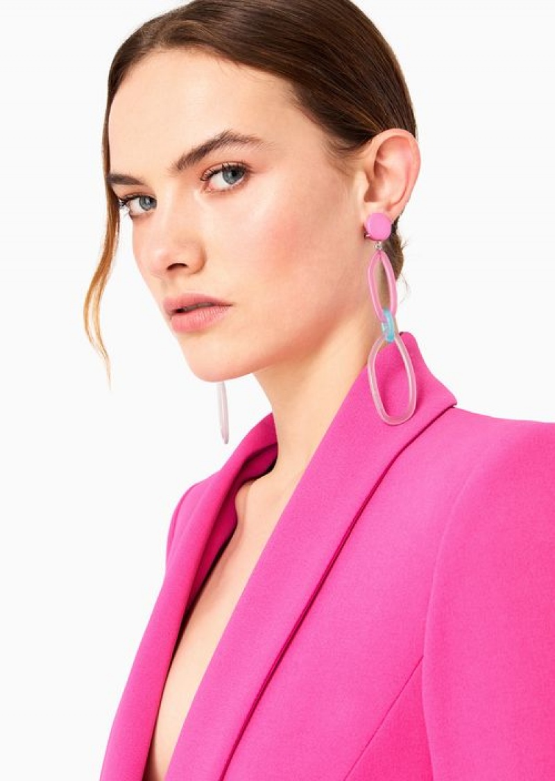 Pink Emporio Armani Geometric Pendant Earrings | EA-SN57573