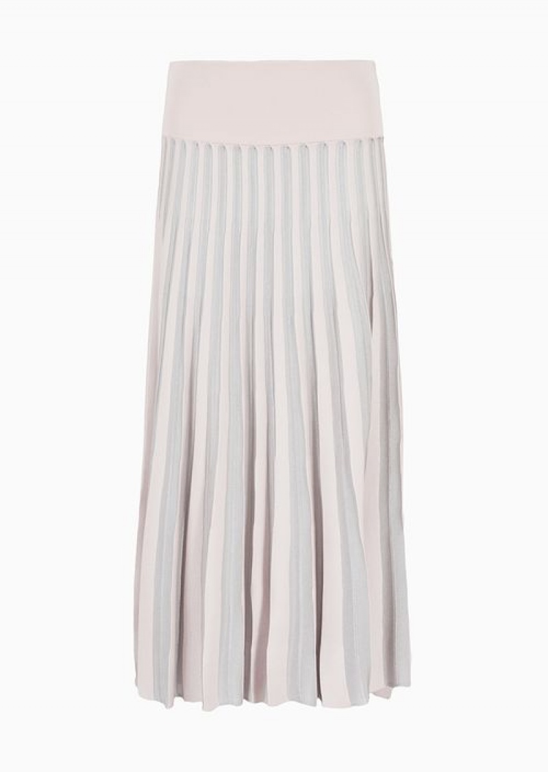 Pink Emporio Armani Long Skirt In Pleated Fabric | EA-SN56907