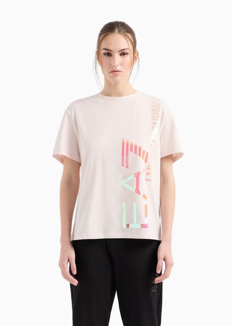 Pink Emporio Armani Relaxed Fit T-shirts | EA7-SN59680