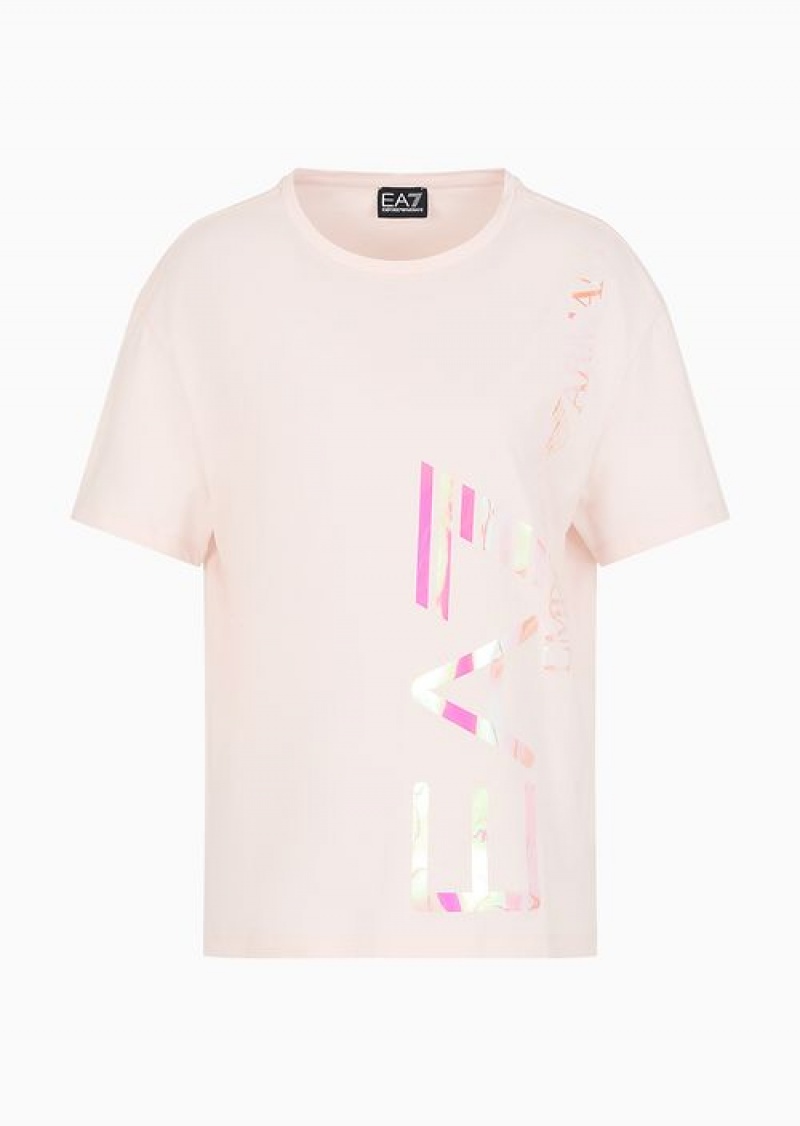 Pink Emporio Armani Relaxed Fit T-shirts | EA7-SN59680