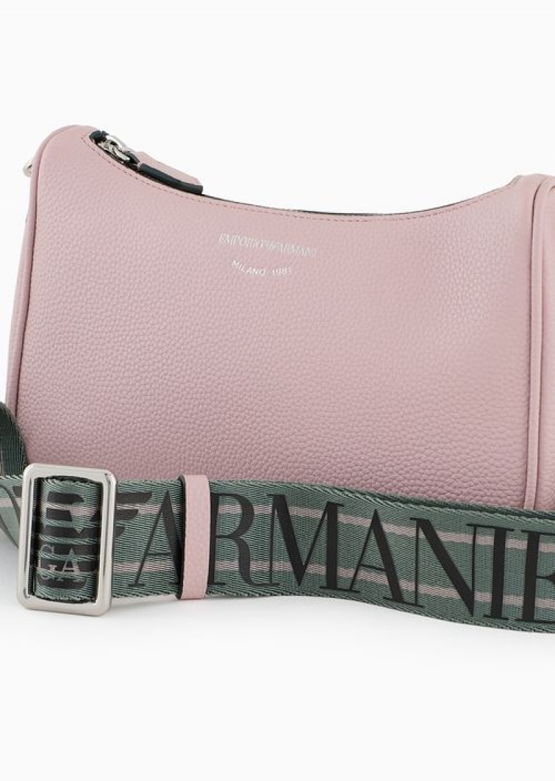 Powder Pink Emporio Armani Baguette Bag With Deer Print | EA-SN57354