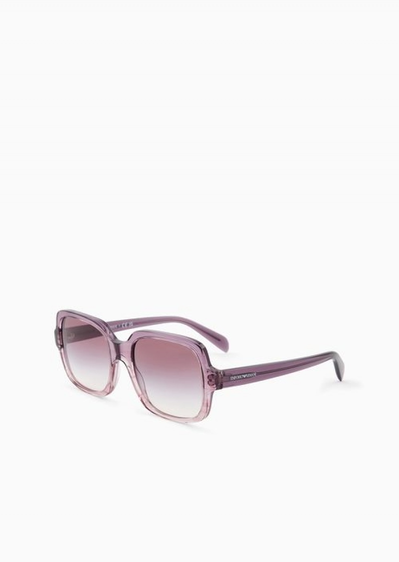 Purple Emporio Armani Women’s Square Sunglasses | EA-SN57754