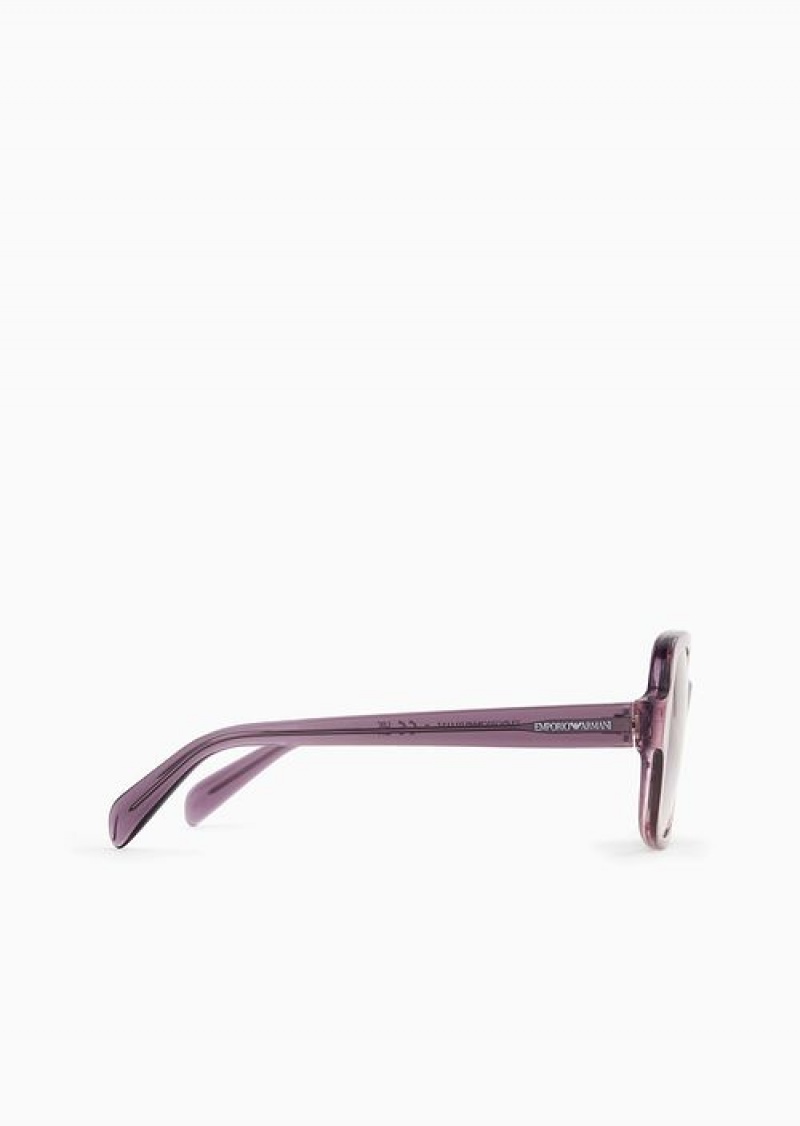 Purple Emporio Armani Women’s Square Sunglasses | EA-SN57754