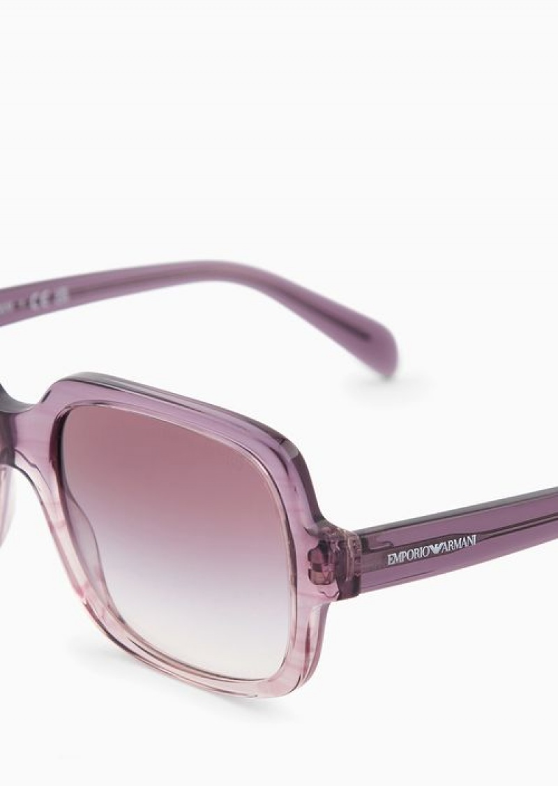 Purple Emporio Armani Women’s Square Sunglasses | EA-SN57754