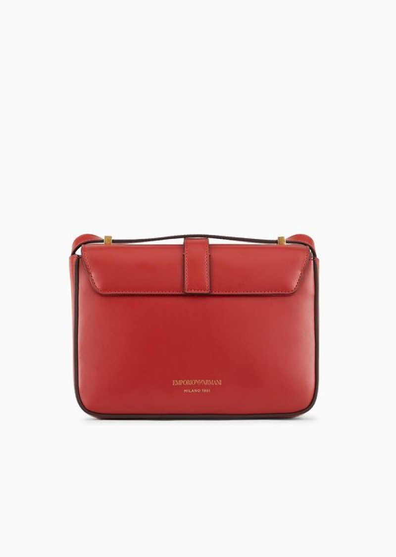 Red Emporio Armani Leather Shoulder Bag | EA-SN57364