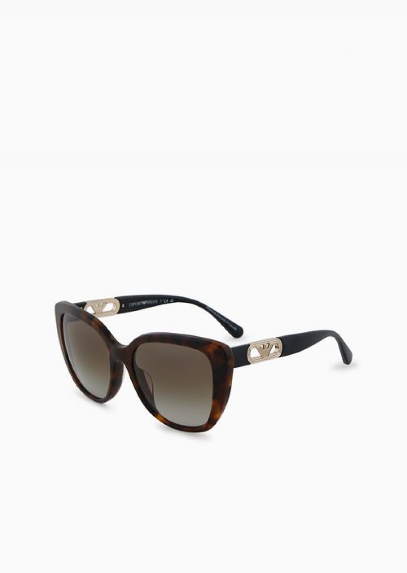 Red Emporio Armani Women’s Butterfly-shaped Sunglasses | EA-SN57728