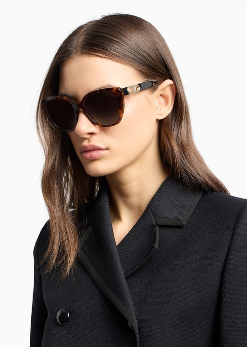 Red Emporio Armani Women’s Butterfly-shaped Sunglasses | EA-SN57728