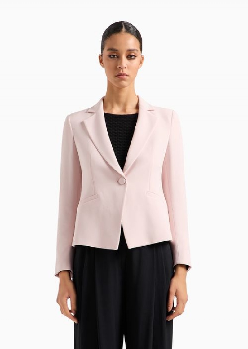 Rosa Chairo Emporio Armani Cady CrêPe Jacket With Lapels | EA-SN56459